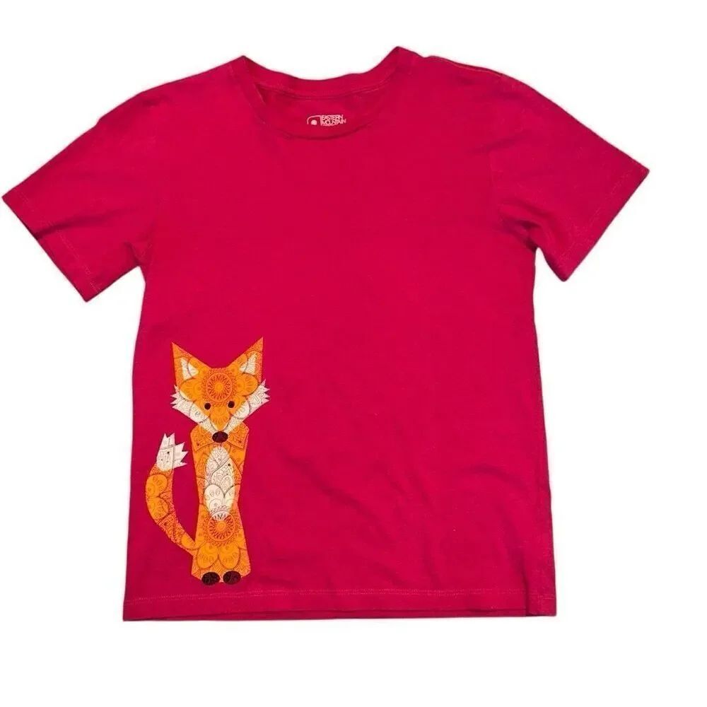NWT KIDS SIZE m pink shirt with geometric fox on front Cotton t shirt eastern mo